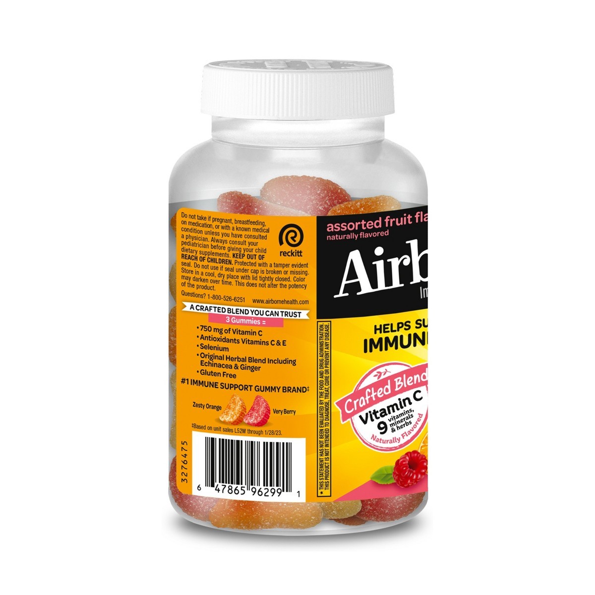 Airborne Immune Support Gummies with Vitamin C & Zinc – Assorted Fruit-63ct