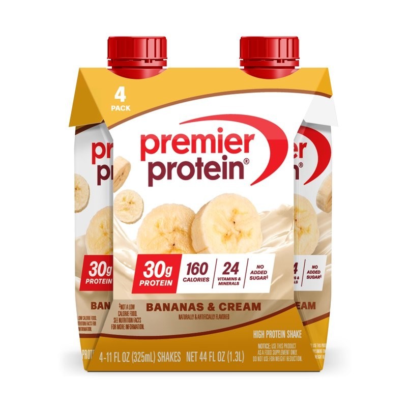 Premier Protein Shake, Bananas & Cream, 30g Protein, 11 Fl Oz, 4 Ct..