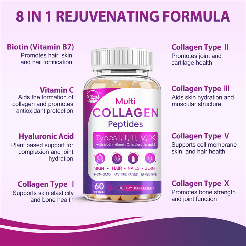 Multi Collagen Supplement Hyaluronic Acid,Vitamin C,Biotin, Skin Health 180PCS