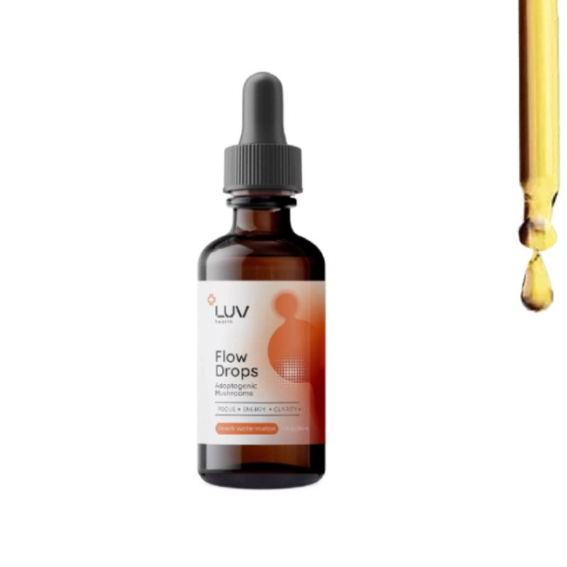 LUV Health circulation Drops – Adaptogen Mushroom Blend – Peach Watermelon Fl…