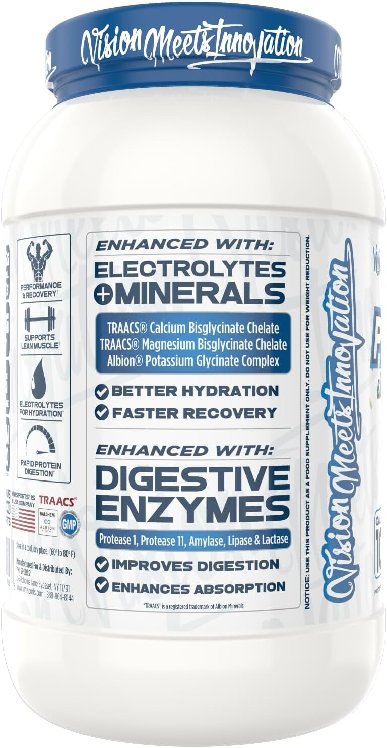 VMI Sports, ProtoLyte Whey Isolate Protein Powder, Vanilla Cake Batter, 1.6