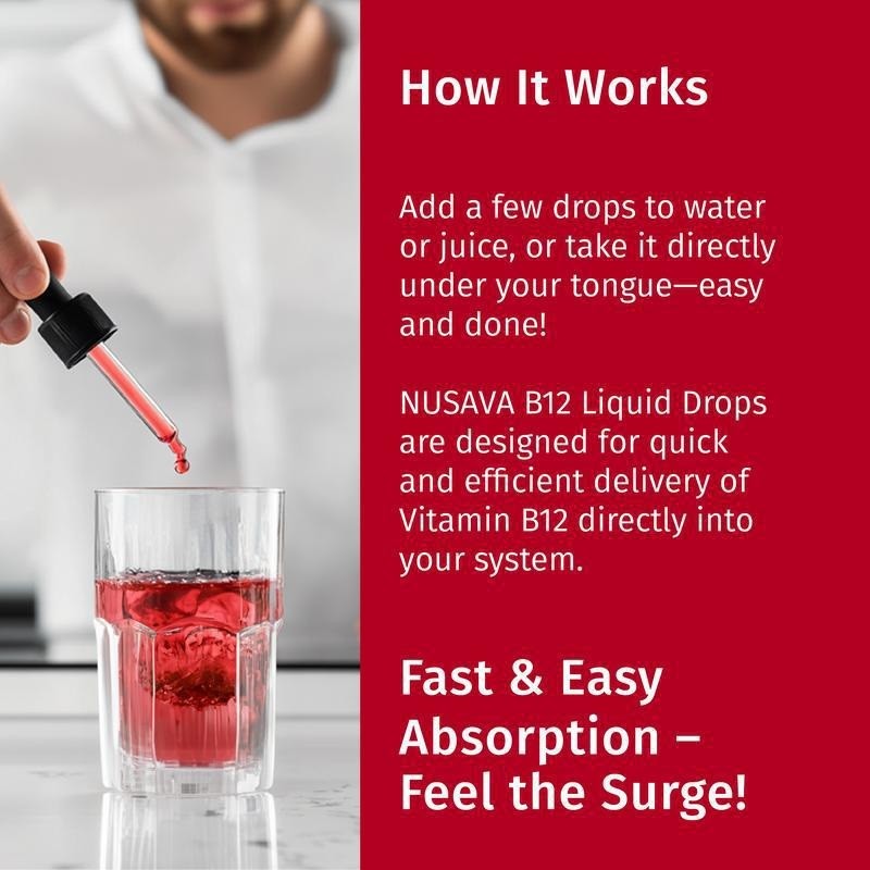 1~3x Vitamin B12 and B6 Liquid Drops, B12 Sublingual B Complex-B12 5000mcg 60m1
