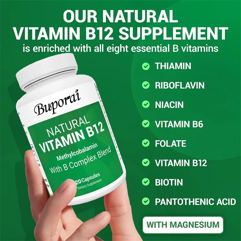 Vitamin B12 with B Complex Blend 240pcs, Brain Health, Improve Mental Clarity