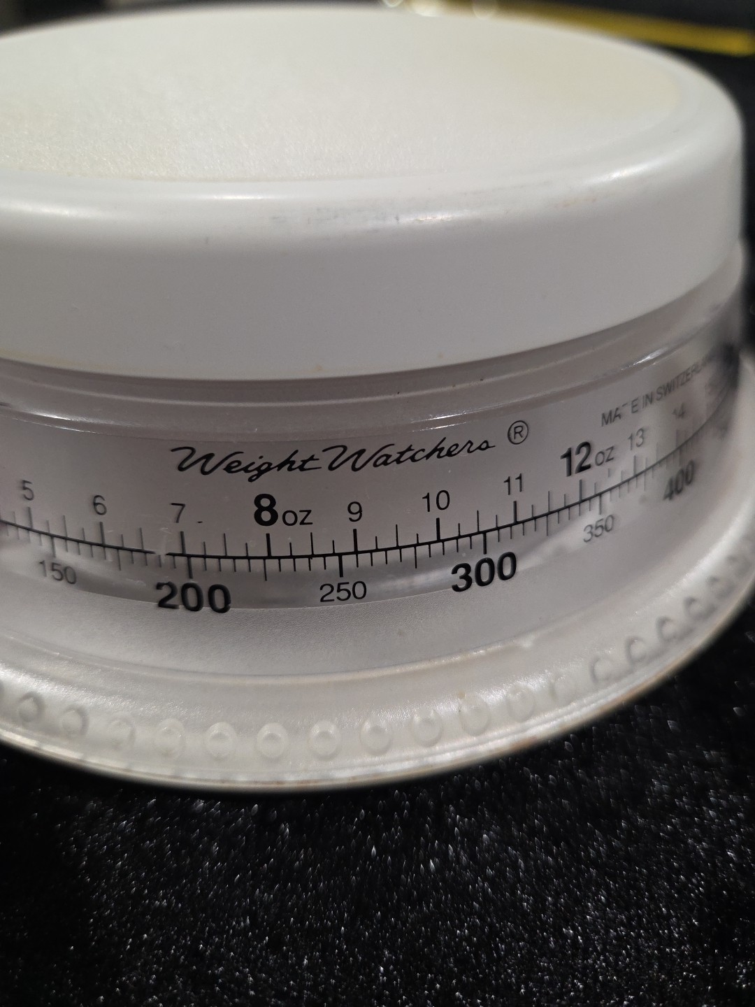 1990 Vintage Weight Watchers Round Food Scale Switzerland Works Clean