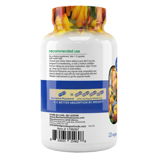 FEELGOOD Berberine Phytosome, 120 Vegan Capsules