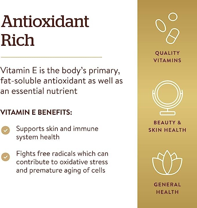 Solgar Vitamin E-1000 IU (670 mg) 100 Softgels 