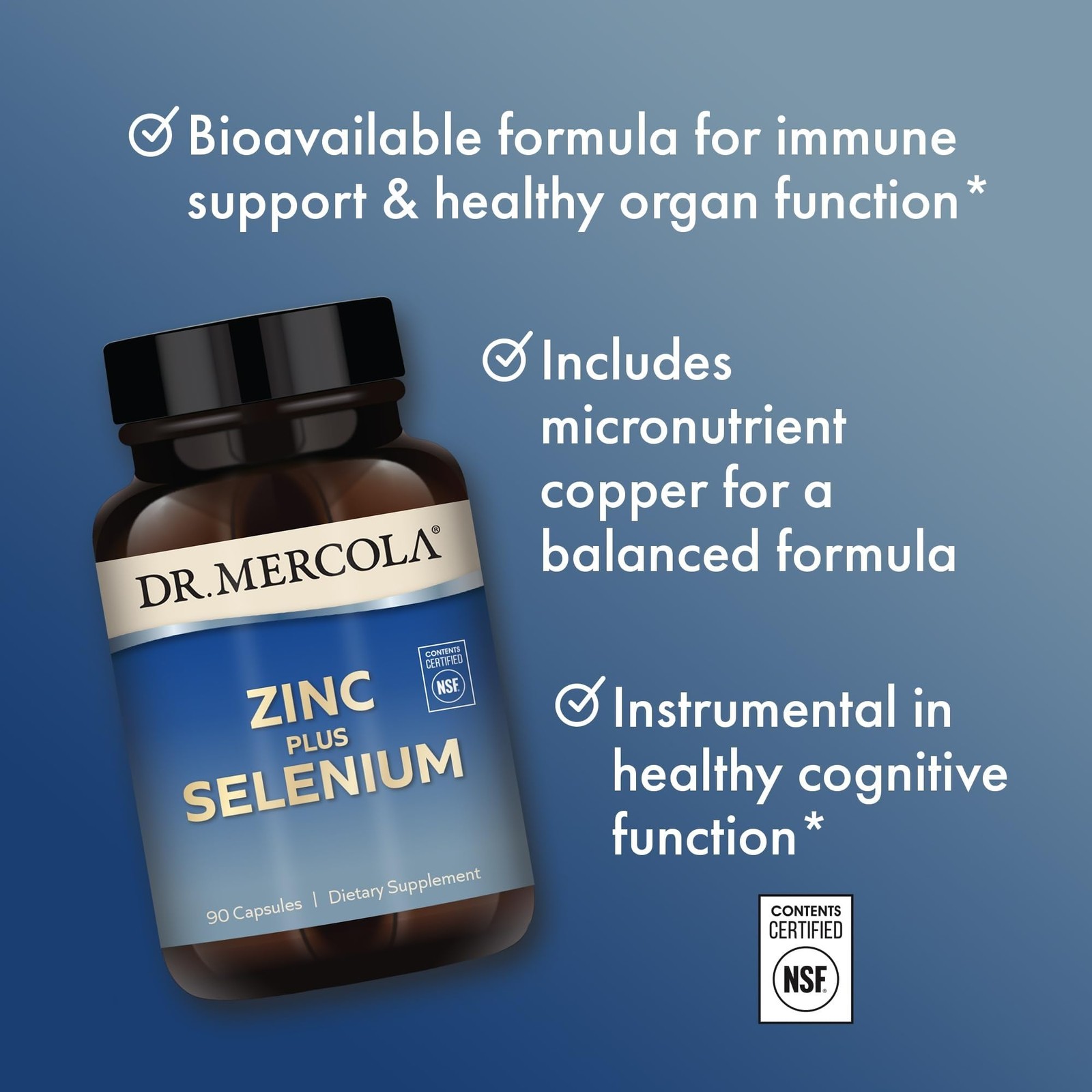 Dr. Mercola Zinc Plus Selenium – Mineral Blend 90 Count (Pack of 1)