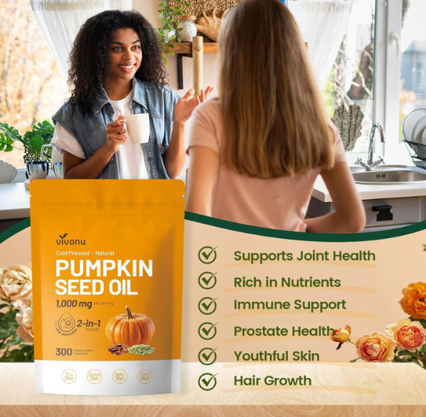 Pumpkin Seed Oil 1000mg with Saw Palmetto 300 Softgels Prostate Health