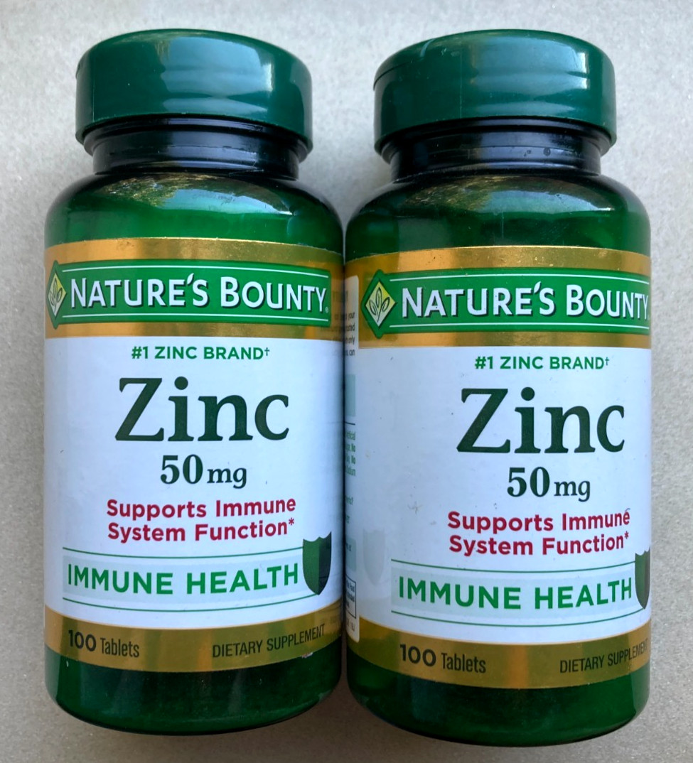 2 Pack x 100 ZINC 50 mg 200 tablets Supports Immune System Vegetarian Exp. 2026