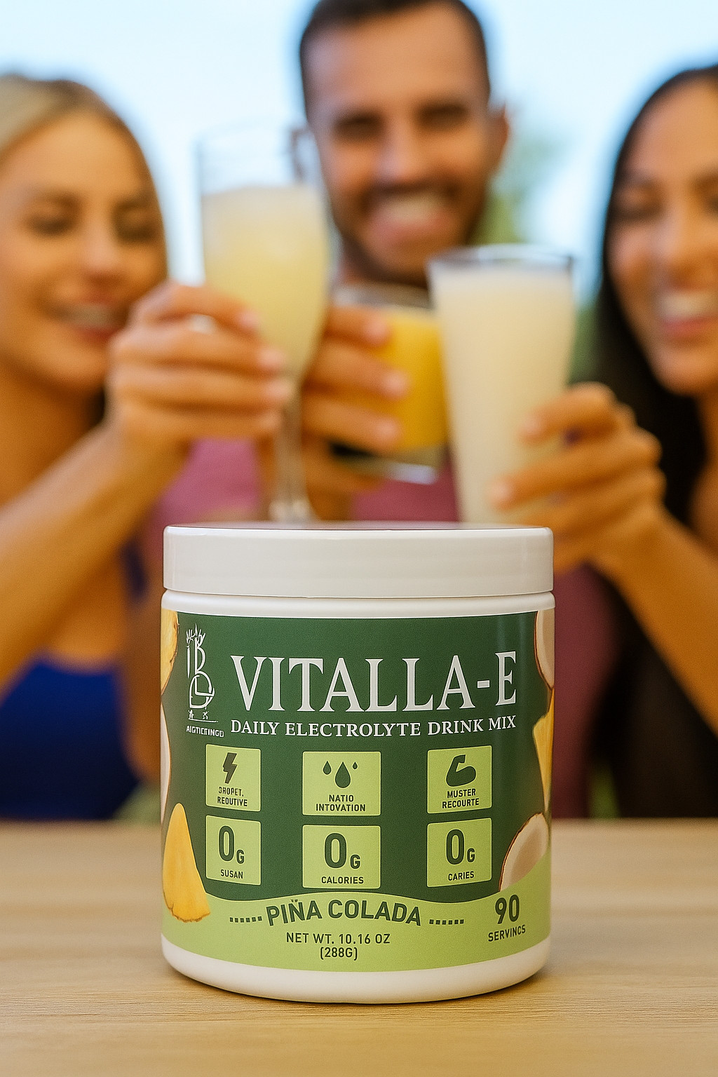 VITALLA-E Electrolyte Powder Drink Mix – 10.16 oz – Pina Colada, 90 Servings