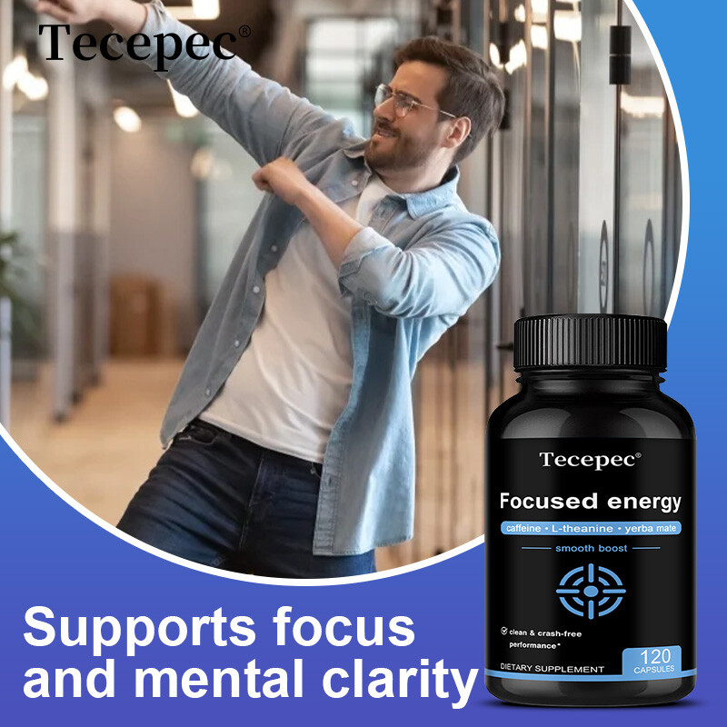 Caffeine with L-Theanine for Energy and Concentration – 30/60/120 Capsules