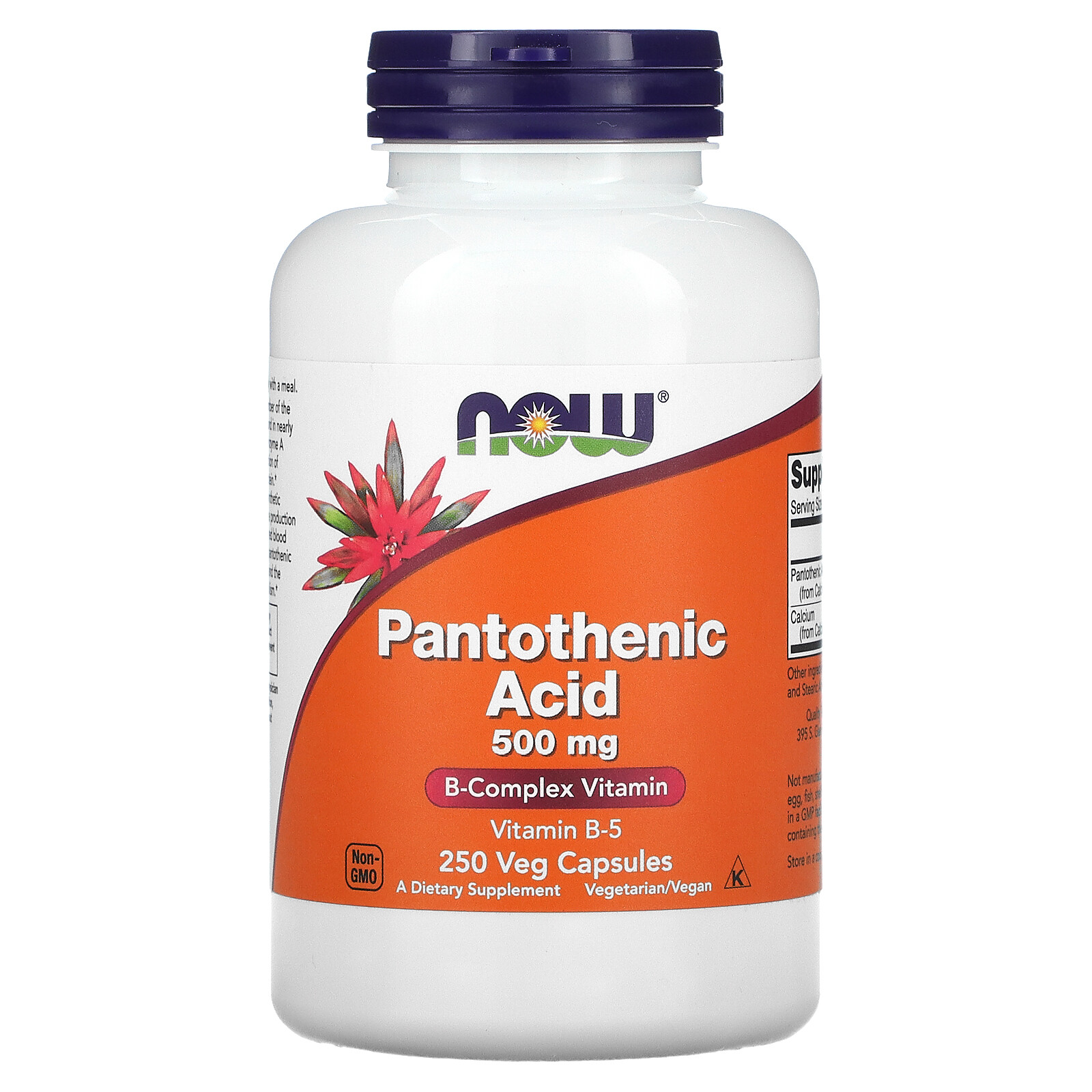 Now Foods Pantothenic Acid 500 mg 250 Capsules GMP Quality Assured