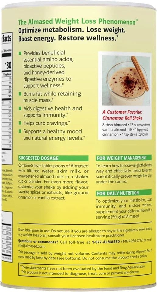 Almased Weight Management and Metabolic Health Supplement 17.6 oz (Pack of 3)