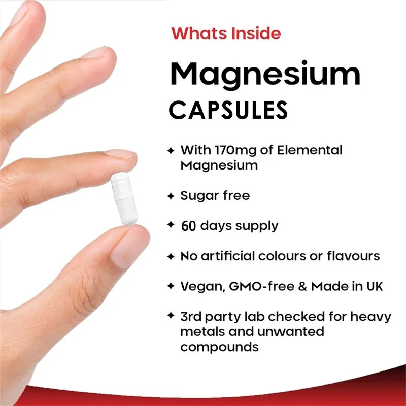 Magnesium 240pcs, Stress & Anxiety Relief, Supports Bone and Muscle Health