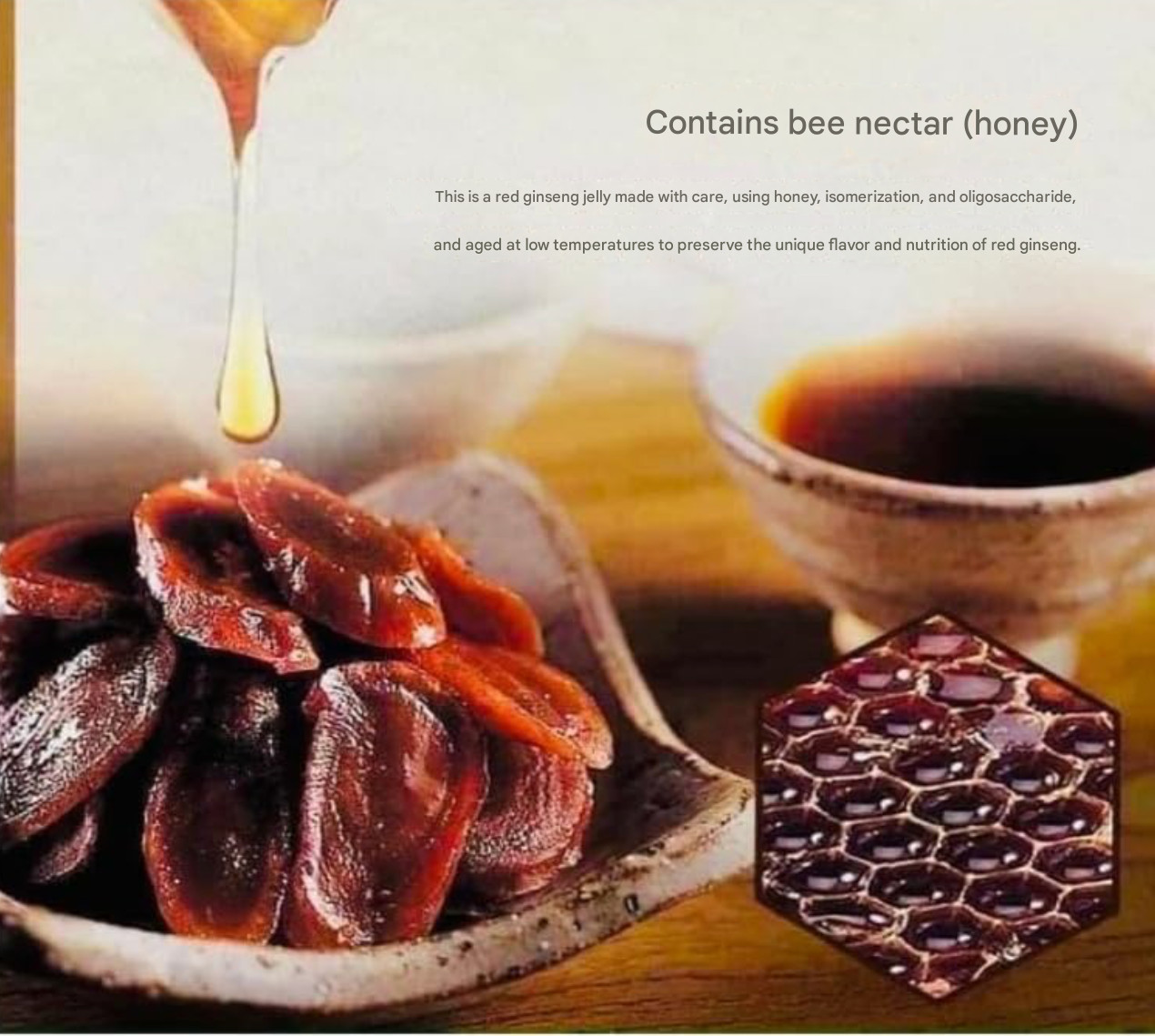 1 Jar of Korean Sliced Red Ginseng In Honey Hồng Sâm Tẩm Mật Ong 200G !