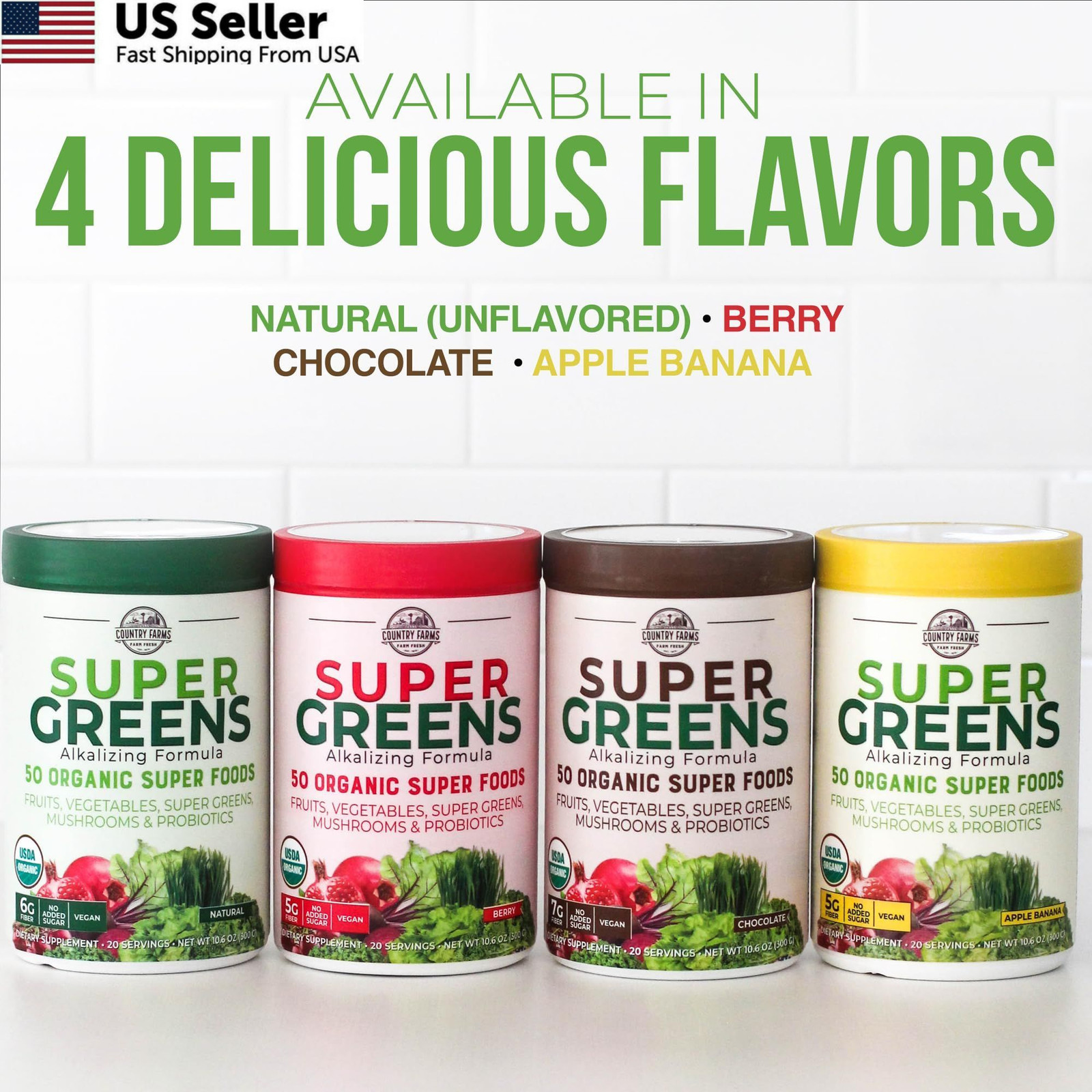 Country Farms Super Greens Natural 10.6 ounce (Pack of 1), Multi Color