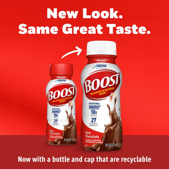 BOOST Original, Nutritional Drink, Rich Chocolate, 10g Protein, Pack24 – 8 fl oz