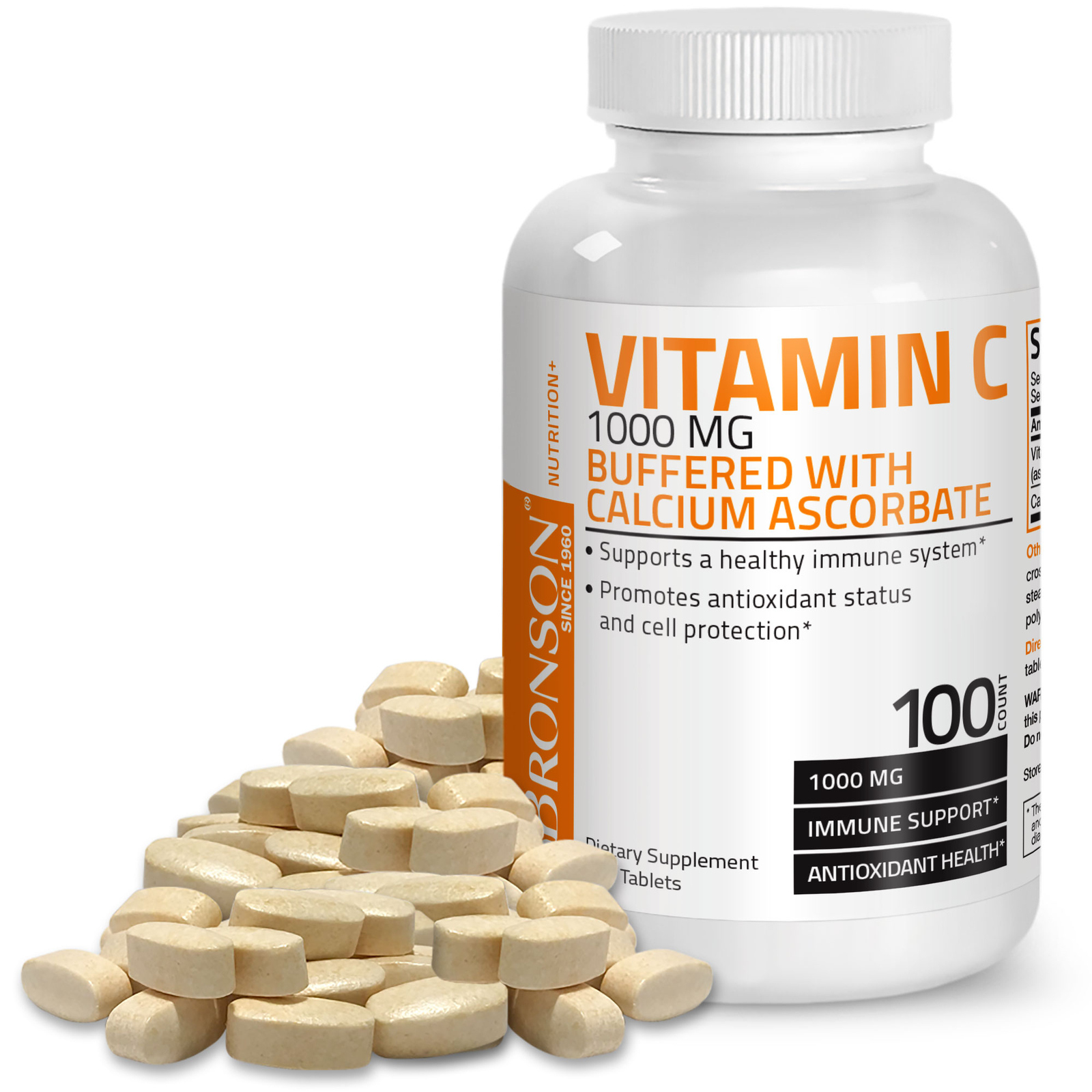 Bronson Vitamin C 1,000 mg Buffered with Calcium Ascorbate, 100 Tablets