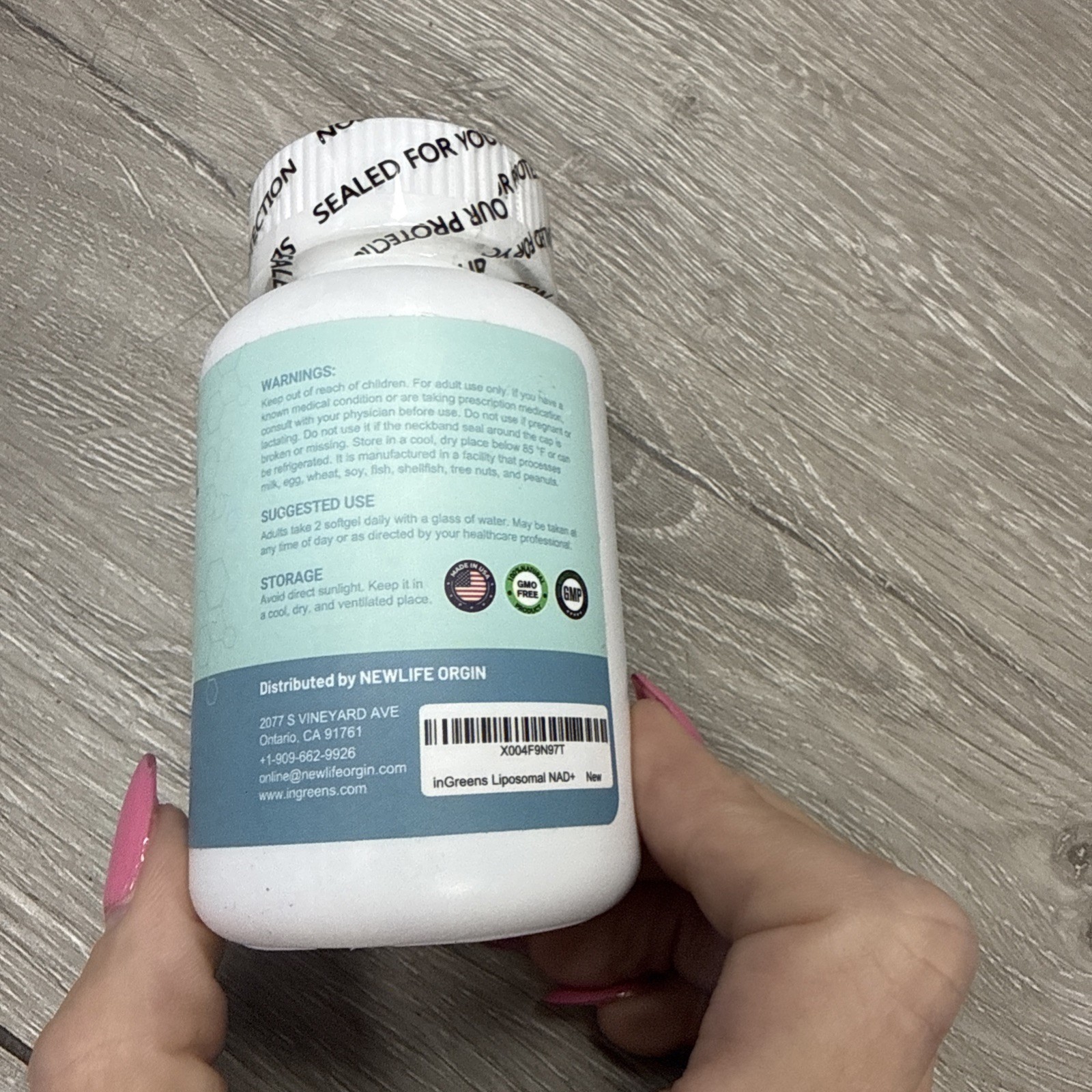 inGreens Liposomal NAD+ 1800mg Dietary Supplement 60 Softgels Non-GMO 11/2028