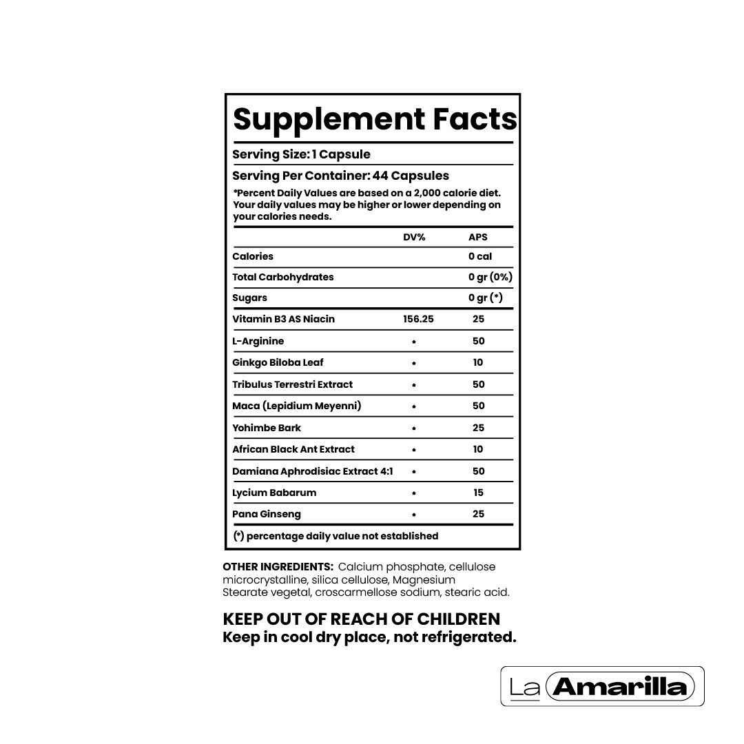 La Amarilla -Natural Supplement (1 bottles – 44 caps) – Ginkgo Biloba