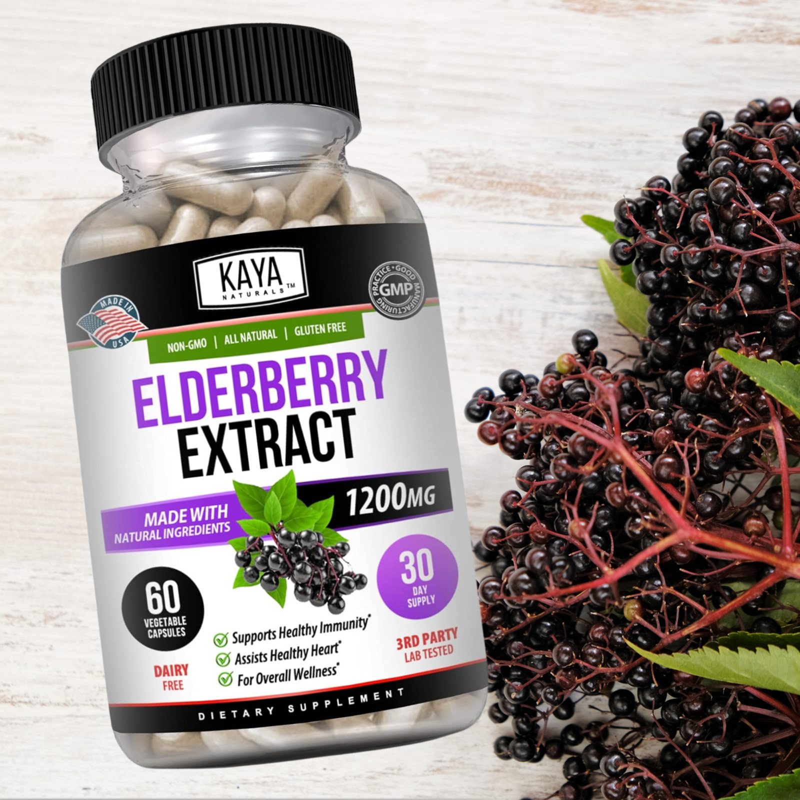 3X 60 count Immune Support, Elderberry capsule, Daily Immune and Antioxidants