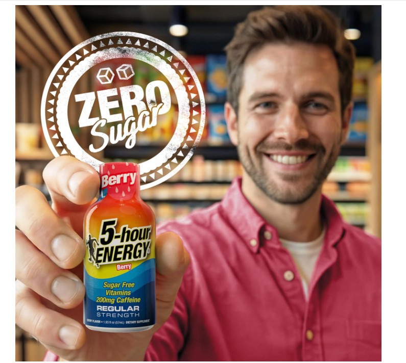 5 Hour Energy Berry 20 Pack 1.93oz Energy Shot Sugar Free Zero Calorie