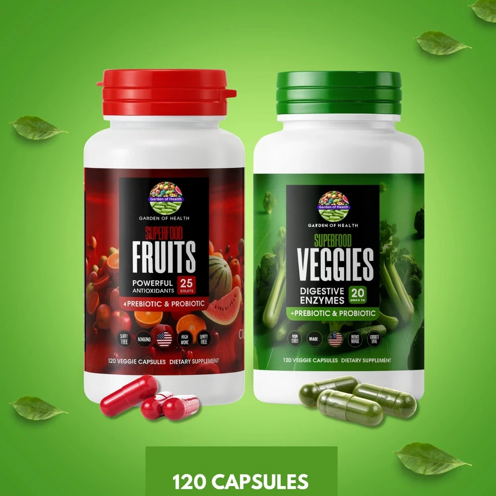 Garden OF Health Superfood Fruits Veggies Enzymes Probiotics Digest 240 Caps –