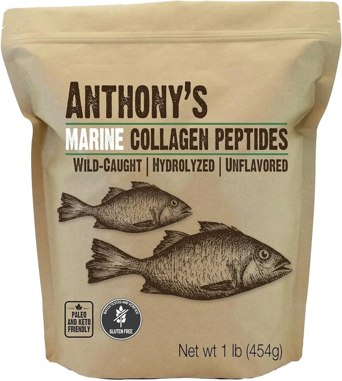 Peptidos De Colageno Marino Hidrolizado, Sin Gluten, Paleo Y Keto Frien