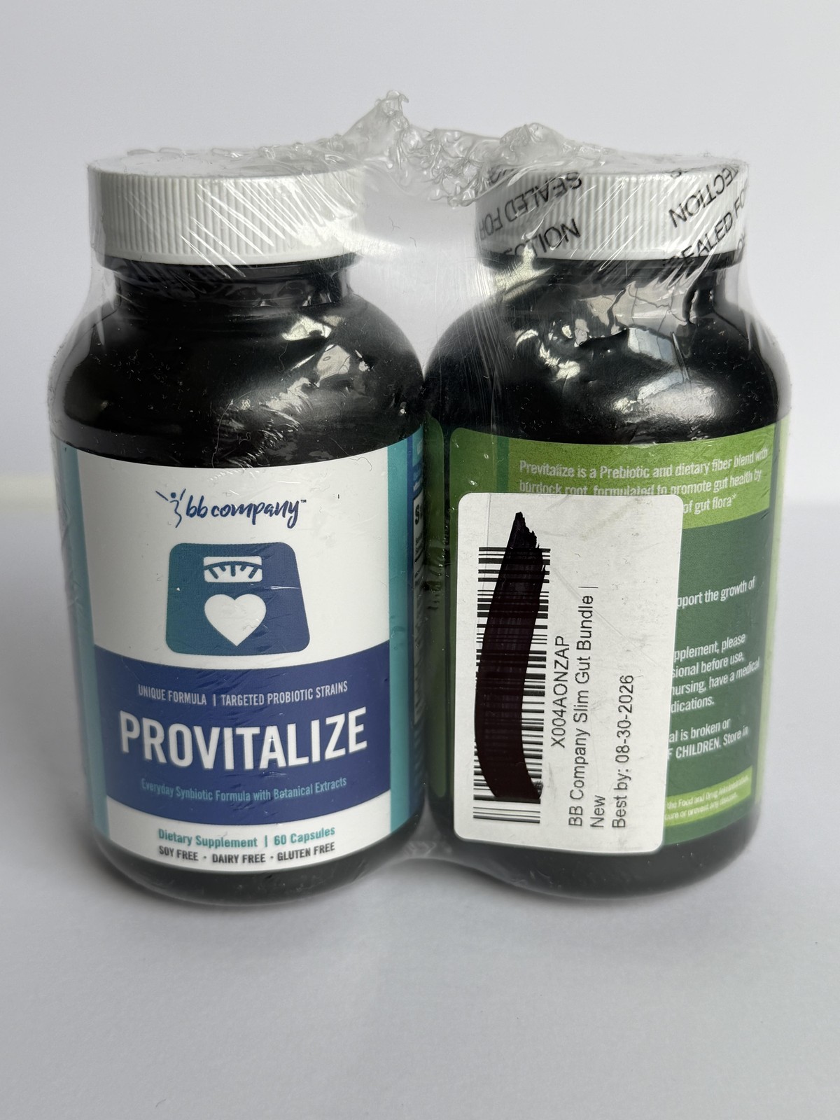 BB Company Provitalize Previtalize Gut 2 Bottle 60 Capsules Digestive Support