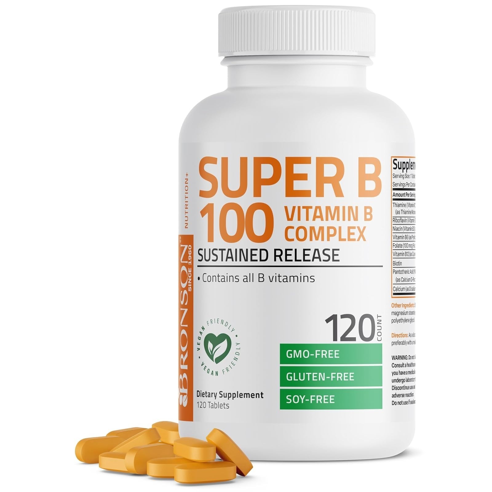 Bronson Super B100 Vitamin B Complex – 60 Tablets