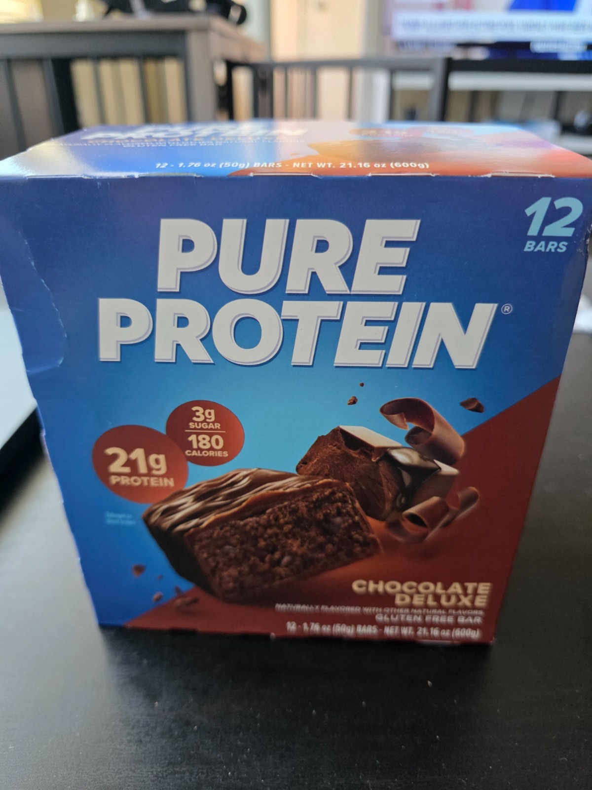 Pure Protein Bar, Chocolate Deluxe, 21g Protein, Gluten Free, 1.76 oz, 12 Ct