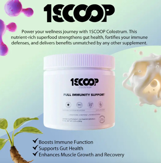 1 SCOOP Full Immunity Colostrum Support Powder 30 Servings Exp. 6/2026