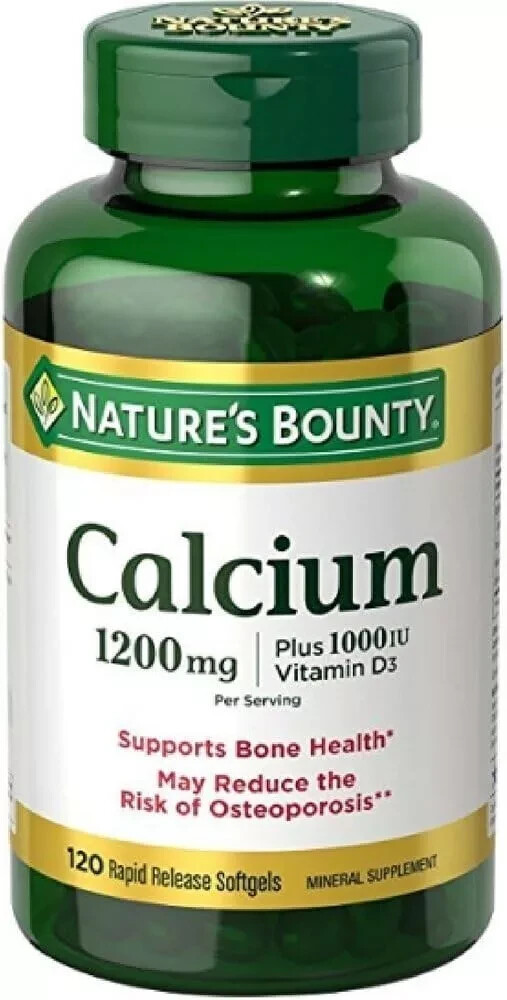 Nature’s Bounty Calcium Plus Vitamin D3 1200Mg 120 Softgels Bone Health Support