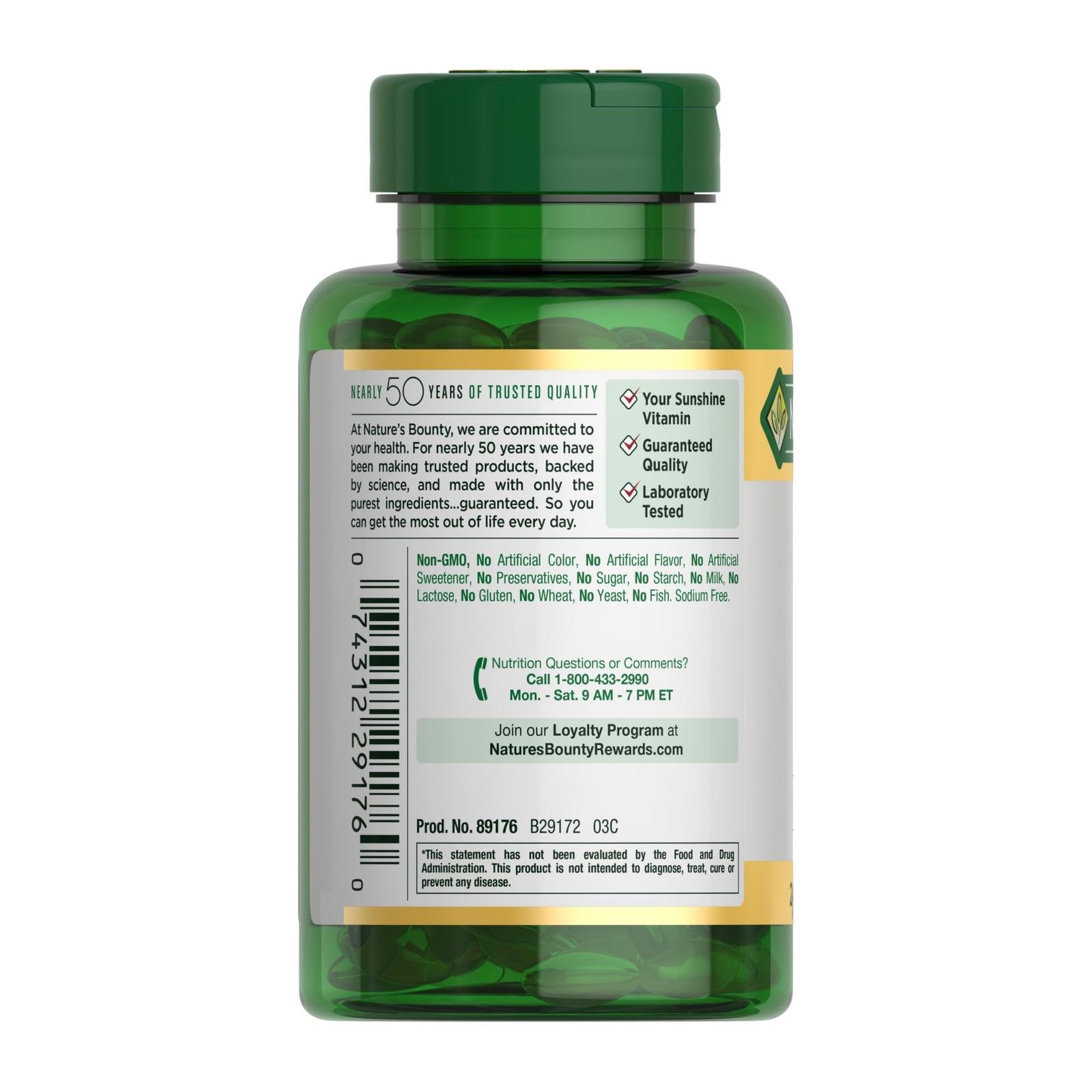 Nature’s Bounty Vitamin D3 5000 IU Softgels, Rapid 240 Count (Pack of 1)