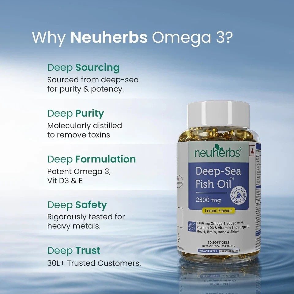 Deep Sea Omega 3 Fish Oil – Supplement Triple Strength 2500 Mg, No Fishy Burp a3