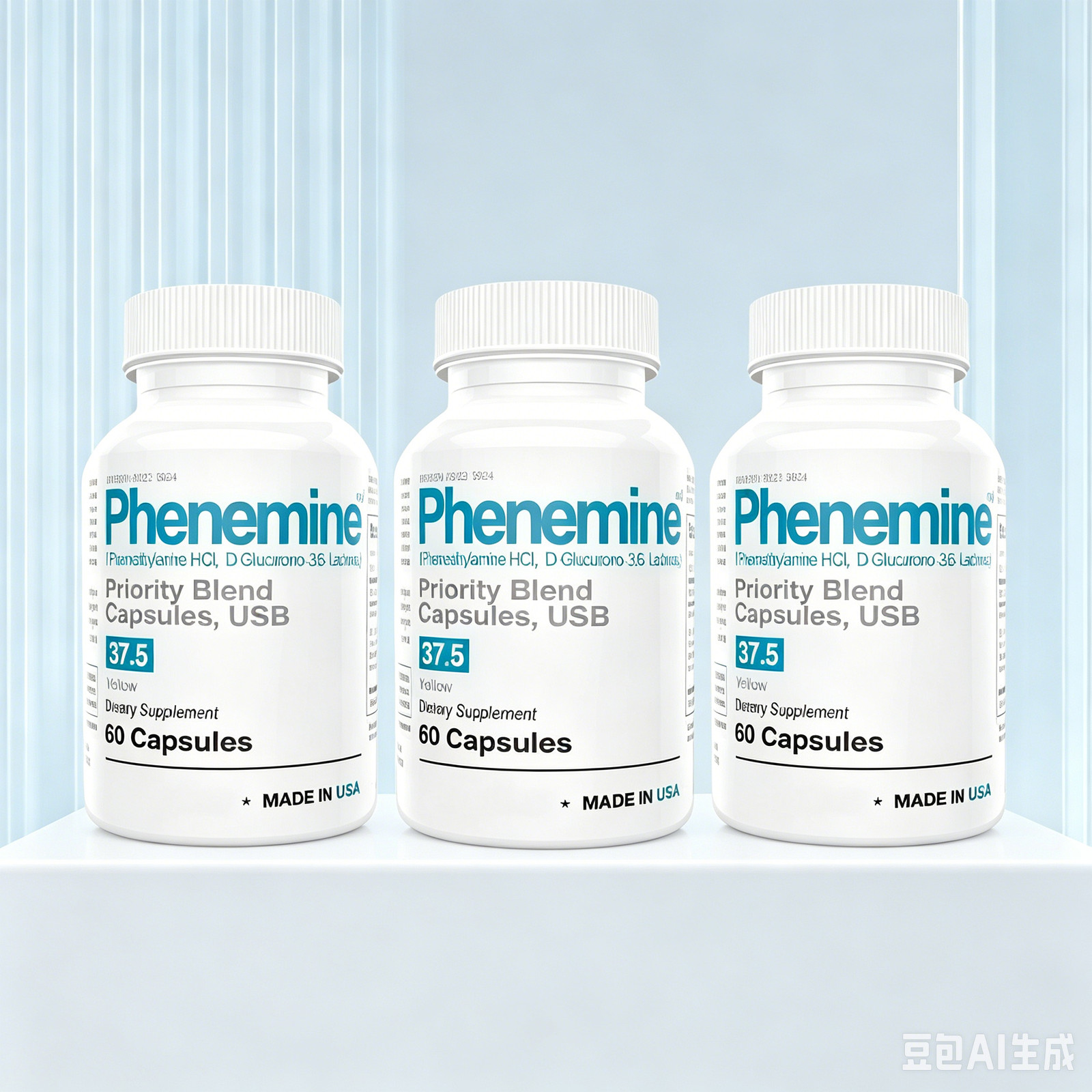 (3 Bottle) Phen 37.5 Strong Fat Burner Weight Loss Capsules 60 Capsules US STOCK