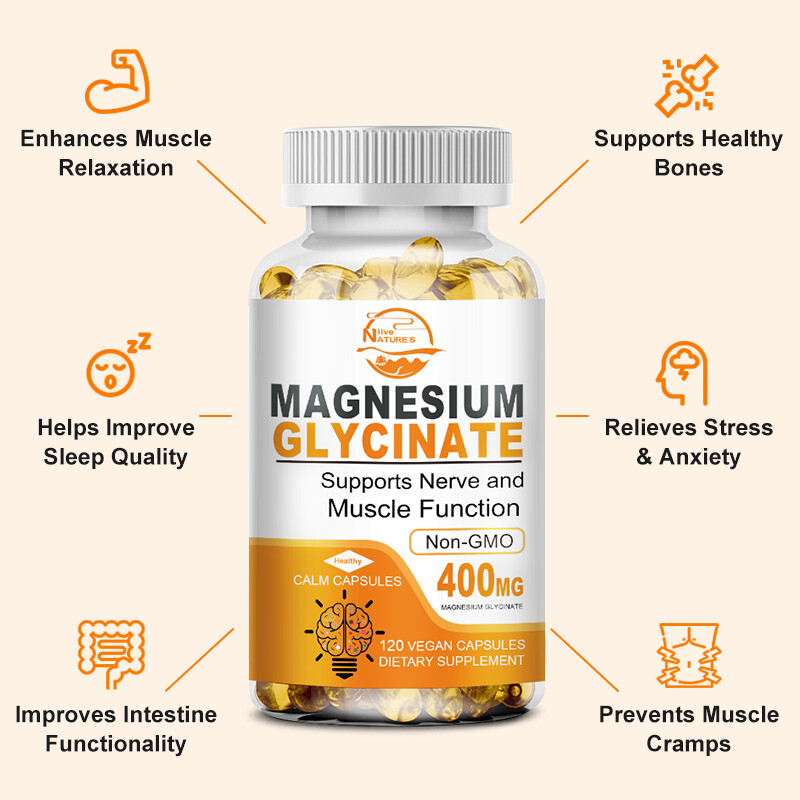 Nature’s Live High Absorption Magnesium Glycinate 400 mg 120 Capules Non-GMO