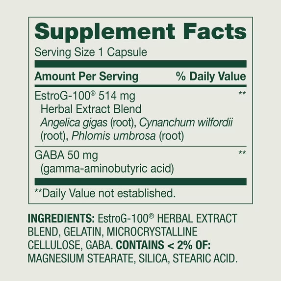 Spring Valley Menopause Support with Estro-G 100 for Women’s Health Capsules, 30