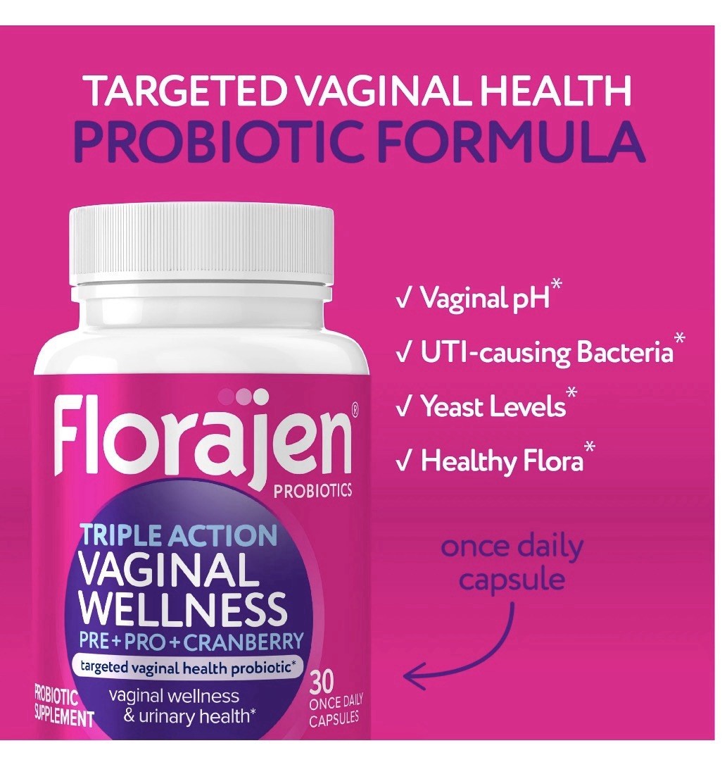 Florajen Women’S Triple Action Probiotic Prebiotic + Probiotic + Cranberry for .