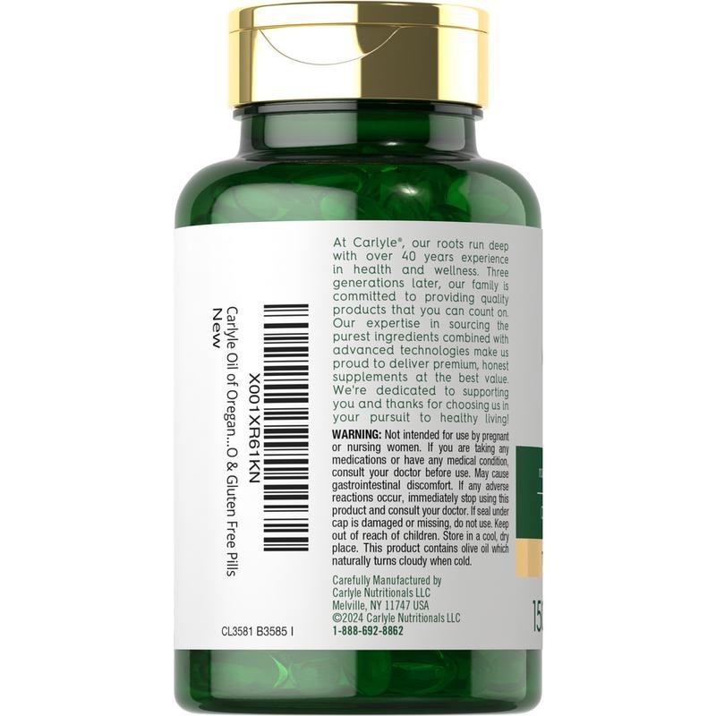 Oregano Oil 4000mg Supplement with Carvacrol 150 Softgels, Gluten & Non-GMO Free