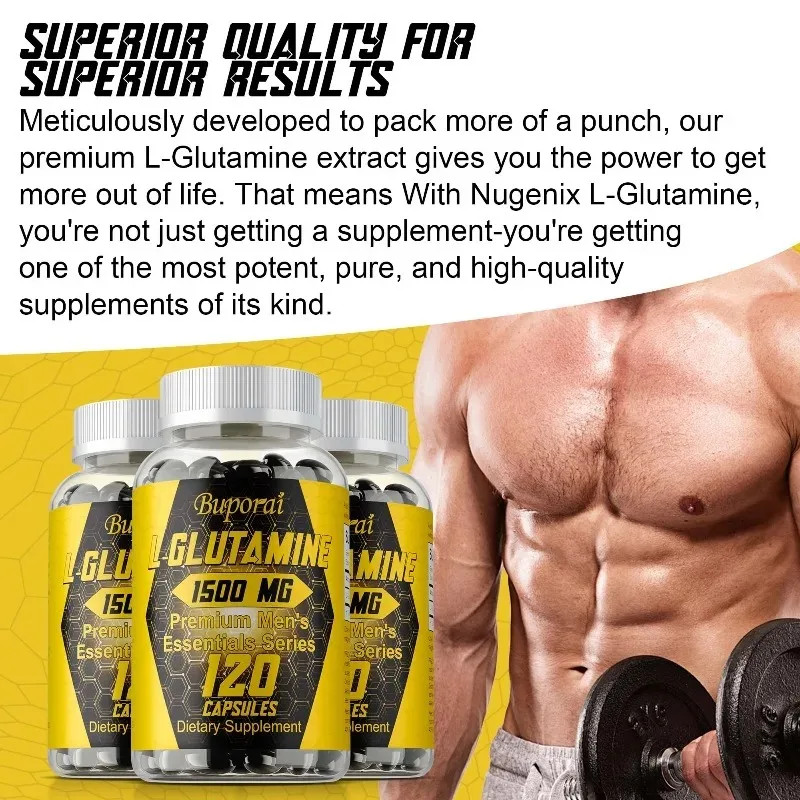 L-Glutamine 240pcs – Support Endurance, Quick Recovery,Muscle Growth&Circulation