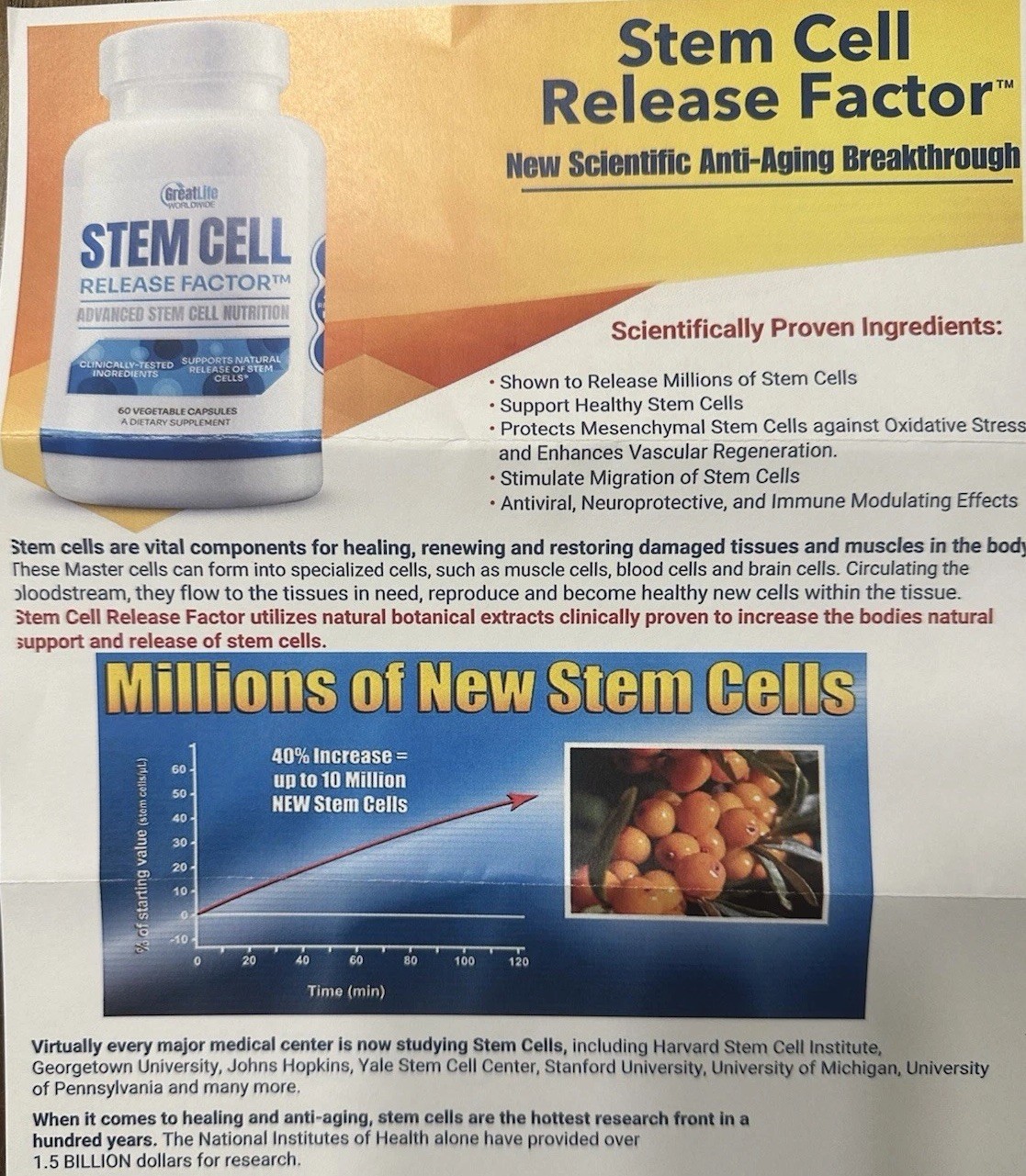 Stem Cell Release Factor Supplement