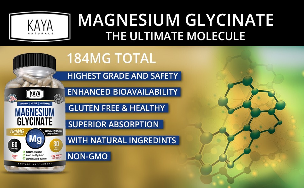 (2 Pack) Magnesium Glycinate RLS Sleep Aid, Anti Cramp, Joint & Bone Support