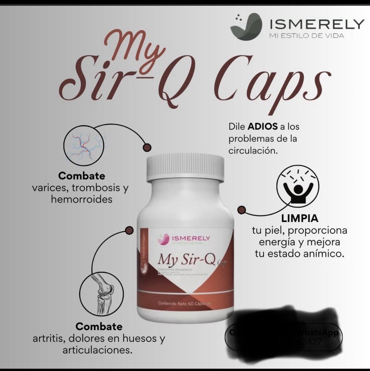 My Sir-Q Caps Ismerely Un Producto 100% Natural Con El Sello De La Compañía