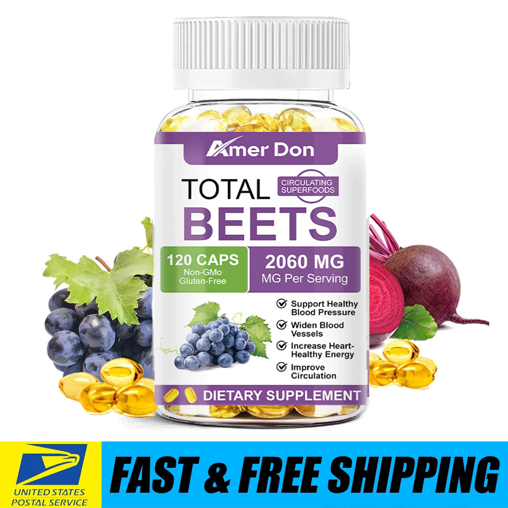 Total Beets Circulation Superfood Beet Root with Blood Pressure Support 120Pcs