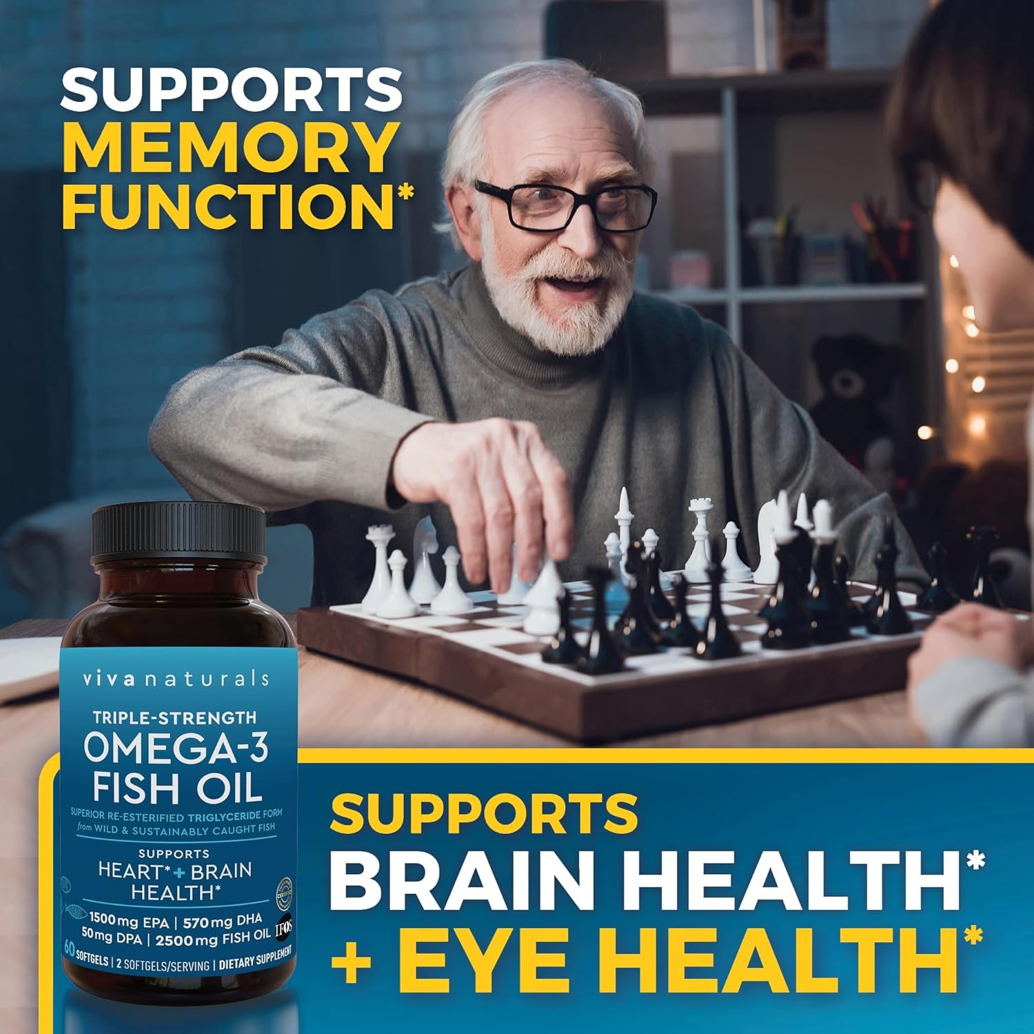 Omega-3 Fish Oil, Triple Strength, 2500 Mg, 60 Softgels – Re-Esterified Omega 3