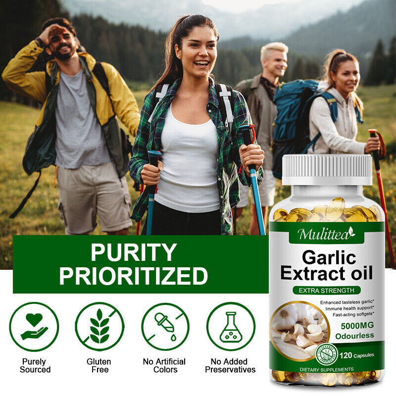 Garlic Oil 5000mg 120 Rapid Release Softgels Capsules 5000 Extract organic Pills