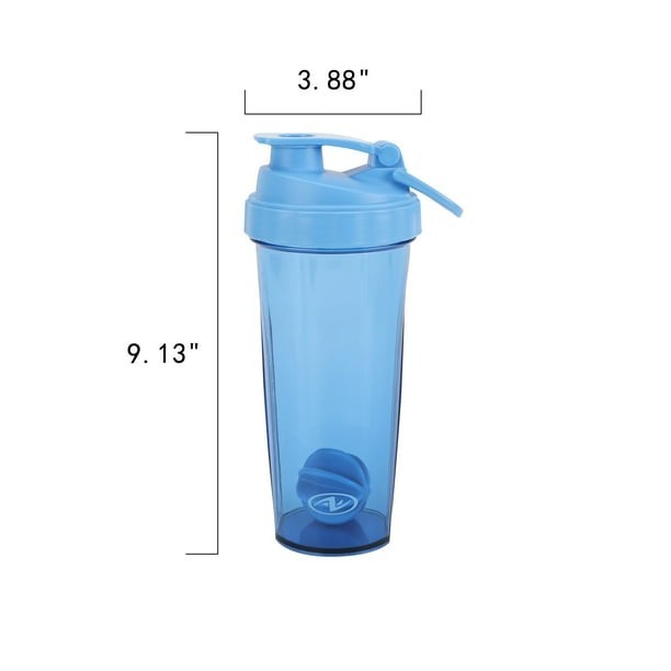 Athletic Works 24 fl oz Blue Tritan Shaker Bottle BPA-Free Leakproof Flip Lock
