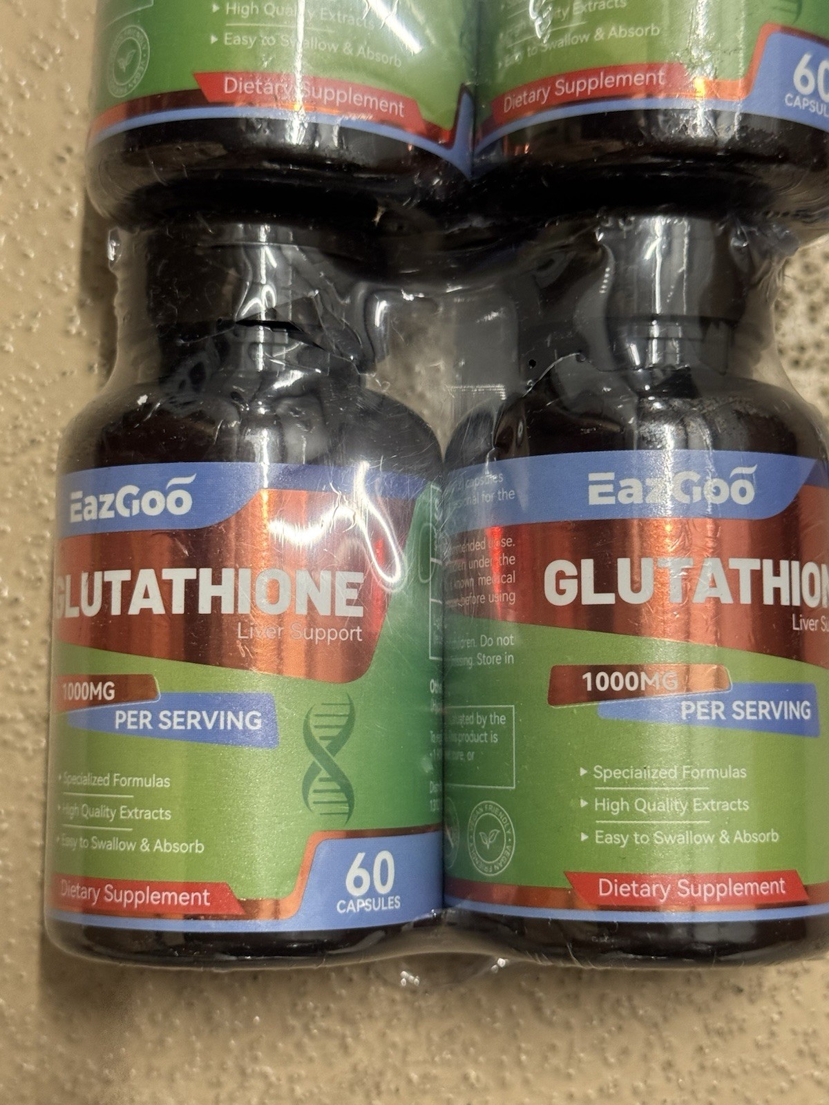 8x Lot EAZGOO Glutathione Supplement 1000mg Antioxidant Supplement Exp 5/2028