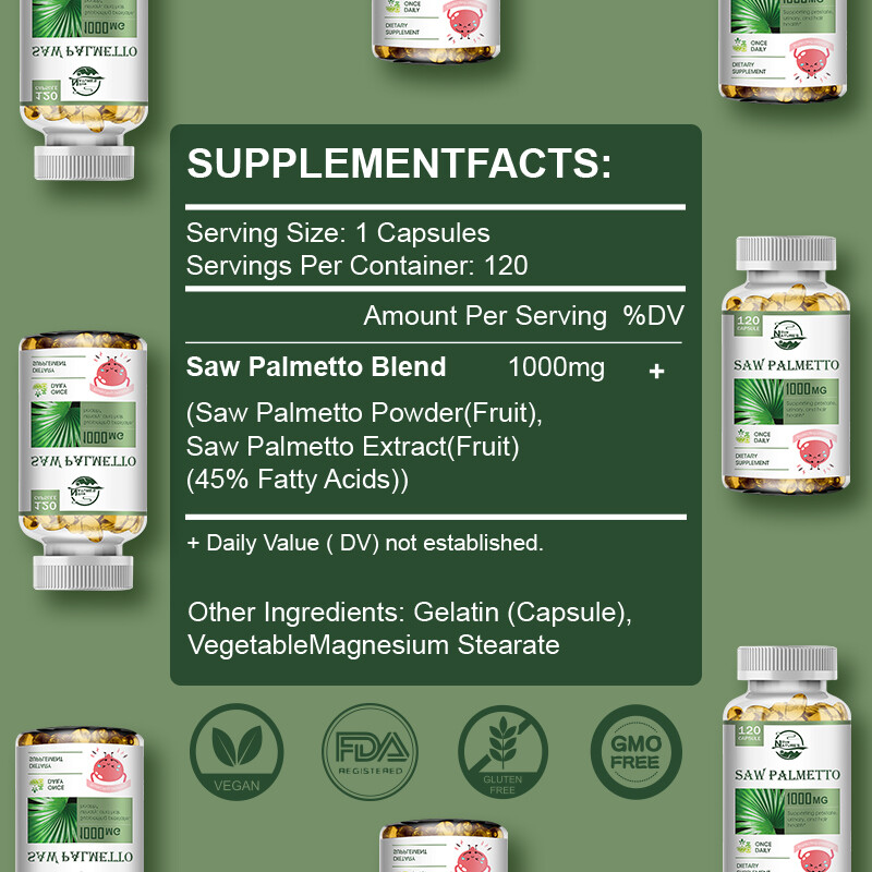 Prostate Support – Saw Palmetto – Reduce Frequent Urination, Stamina Supplement